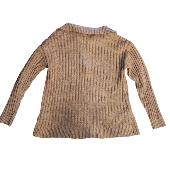 Christopher & Banks Medium Cable Knit Half-Zip Sweater Pink Marled Pullover - Picture 7 of 9